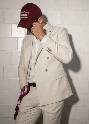 Two-piece beige double-breasted suit by Andreas Moskin2 photo