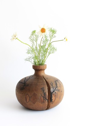 Decorative vase for dried flower, bookshelf décor handmade