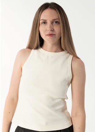 Cotton women's tank top | Color Milky | Made in Ukraine | by Rebellis