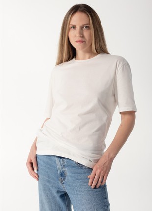 Basic cotton t-shirt | Milk color | Made in Ukraine | Rebellis