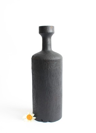 Black  mid century modern vase, home décor handmade