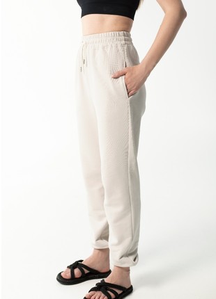 Women's cotton sports pants - Color "Taupe" - Made in Ukraine - Rebellis