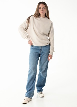 Women's Cotton sweatshirt - Soft fabric - Taupe color - Ukraine - Rebellis