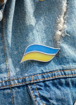 Pin flag of Ukraine stained glass jewelry3 photo