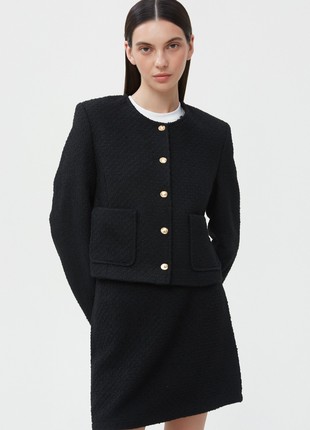 Black tweed jacket with cotton