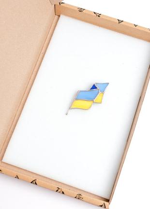 Brooch flag of Ukraine stained glass decor4 photo