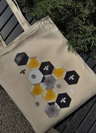 Shopper bag "Abstraktnye soty", beige, EKO-MedOK1 photo