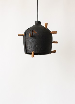 Black wood pendant light