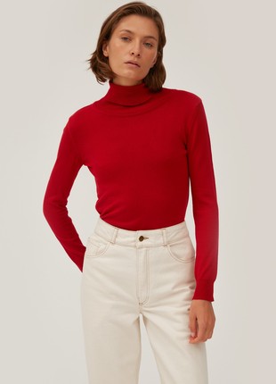 Red polo neck with cotton