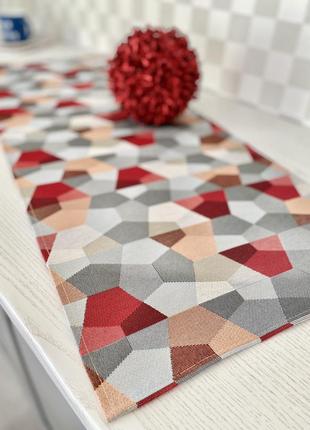 Tapestry table runner limaso 45x140 cm. with flowers2 photo