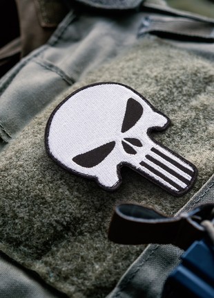 Skull Punisher Velcro Patch - Motivational Symbol for Your Attire 2 pcs1 photo