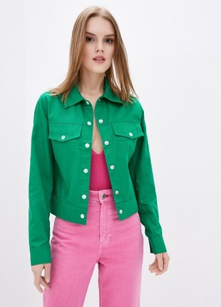 Women's summer denim jacket green DASTI2 photo