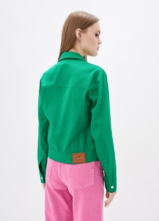 Women's summer denim jacket green DASTI3 photo
