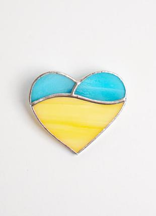 Costume jewelry stained glass heart pin