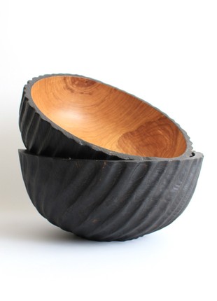 Large bowl for fruit or salad, wooden centerpiece bowl handmade