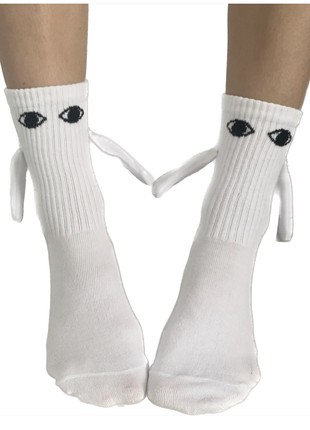 Socks with magnetic handles