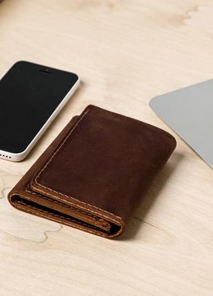 Coin button smooth black leather wallet with zipped pocket2 photo