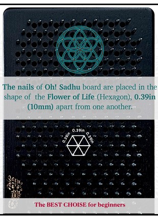 Sadhu Board Oh! SADHU for Yoga Meditation from 100% Natural Ash Wood, Step 10mm, "Tree of Life"(Black)5 photo