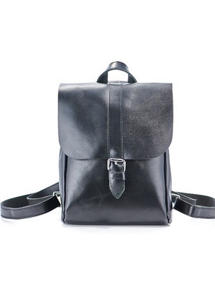 Travel laptop backpack, custom leather bag, women school rucksack, monogram diaper bag, college student backpack, minimalist monogram bag ETERNAL3 photo