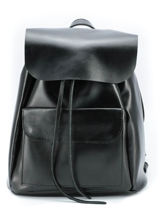 Leather backpack Helion black