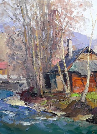 Oil painting On the river Paradzhi Serdyuk Boris Petrovich nSerb873