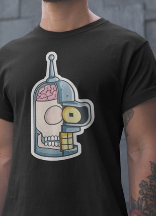Stylish men's t-shirt with the print "half a bender's head" Futurama
