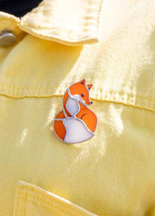 Brooch fox stained glass jewelry