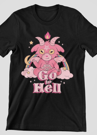 Stylish men's T-shirt with "go to hell" print