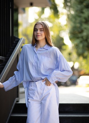 Woman's blouse light blue 168-21/002 photo