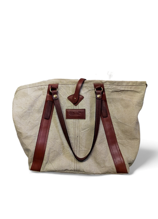 Canvas bag with natural leather parts3 photo
