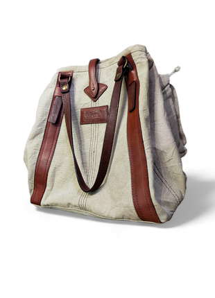Canvas bag with natural leather parts1 photo