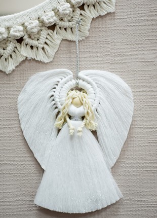Handmade Ukrainian Style Macrame Angel Wall Decor - Unique Doll from Ukraine for Nursery or Home Charm