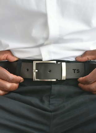 Mens leather belt  Black colour, Gift for him, Personalised men's belt