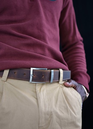 Vintage engraved  leather belt, Brown personalised men's belt, gift for him, handmade belt, Christmas gift for dad