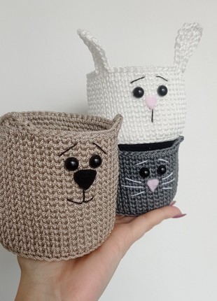 Set of handmade mini baskets, 3 pcs2 photo