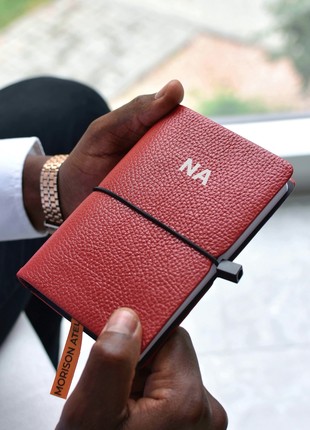 Personalized red leather journal, Name Real leather notebook, Personalized wedding gift