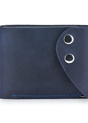 Leather wallet Bifold blue