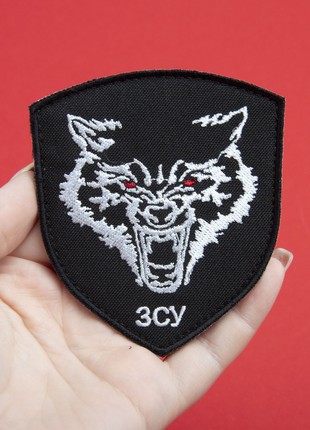 VELCRO PATCH WOLF OF THE ARMED FORCES OF UKRAINE (ZSU) 7X9 CM
