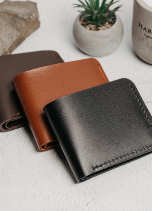 Leather wallet Bifold SLIM burgundy