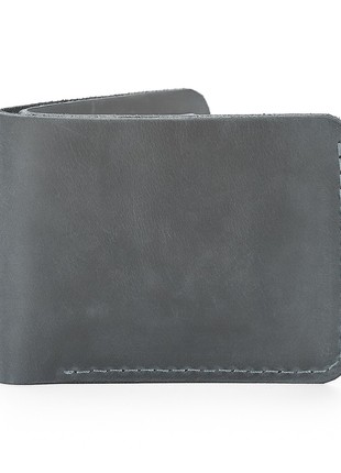 Leather wallet Bifold SLIM gray