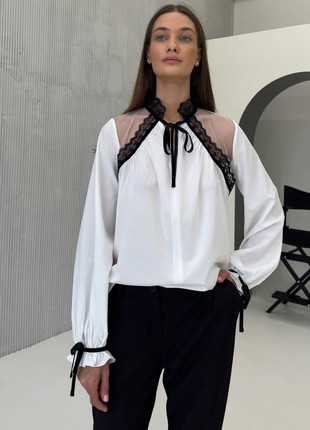 MILK BLOUSE WITH LASE2 photo