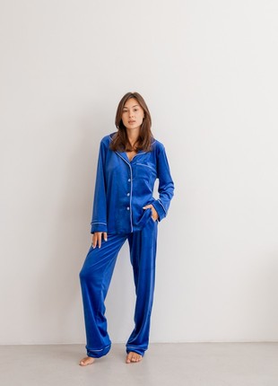Pajamas with buttons velor Jeny Blue