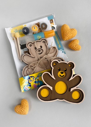 Joyki 3d wooden coloring book creativity kit «Bear 2»