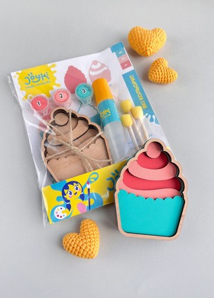 Joyki 3d wooden coloring book creativity kit «Muffin»
