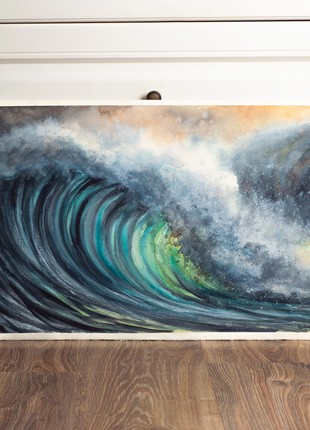 Big Sea Wave. Watercolor
