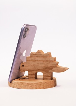 Wooden phone stand "Stegosaurus"