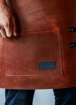 Custom Leather Apron for Men, Gartender and BBQ Apron for Dad8 photo