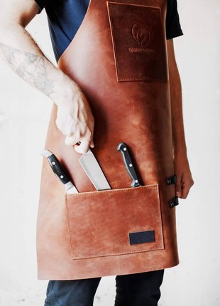 Custom Leather Apron for Men, Gartender and BBQ Apron for Dad