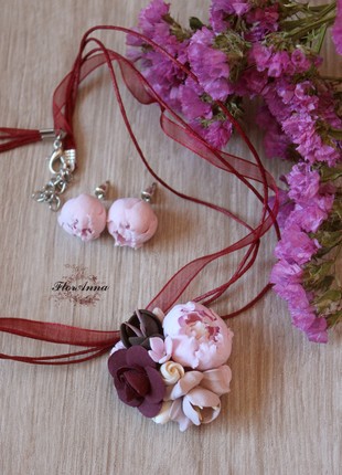 Jewelry set pendant and earrings