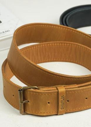 Leather belt with buckle for women